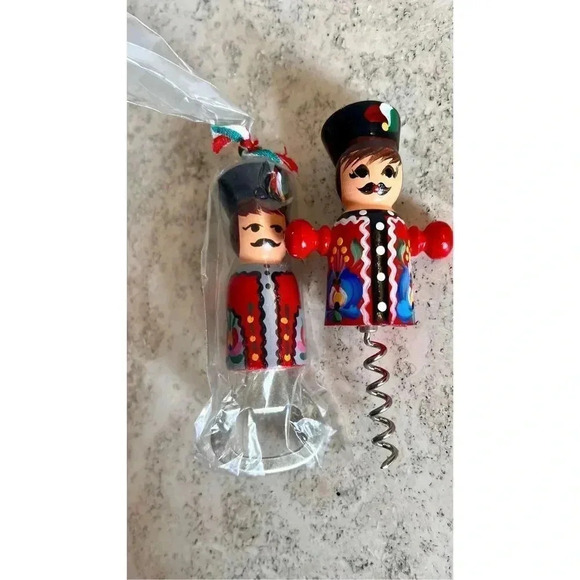 Vintage Holiday Ornament Nutcracker Cork Screw Christmas Decor Seasonal - Picture 2 of 10